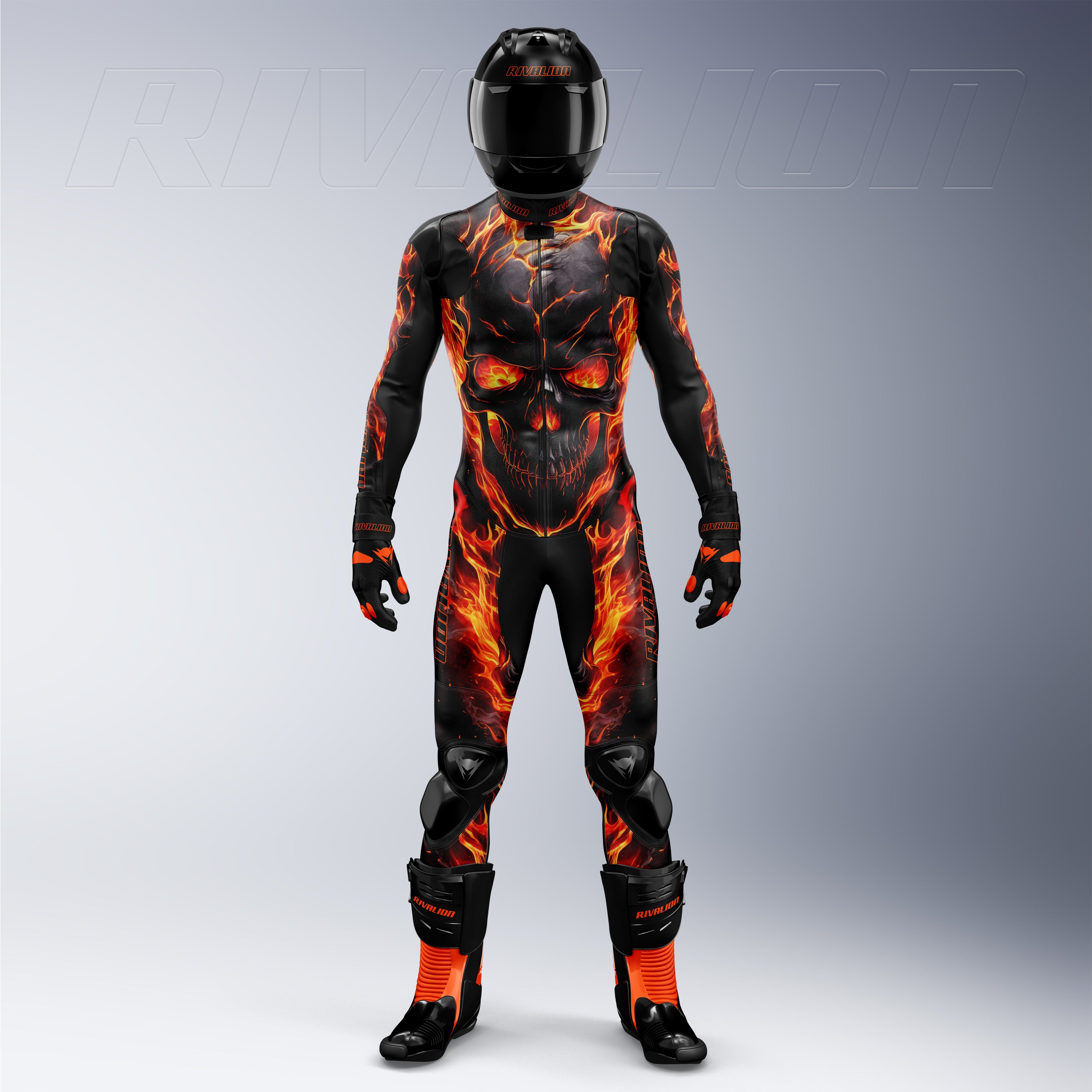 Fire Skull Fury Motorcycle Rider Suit