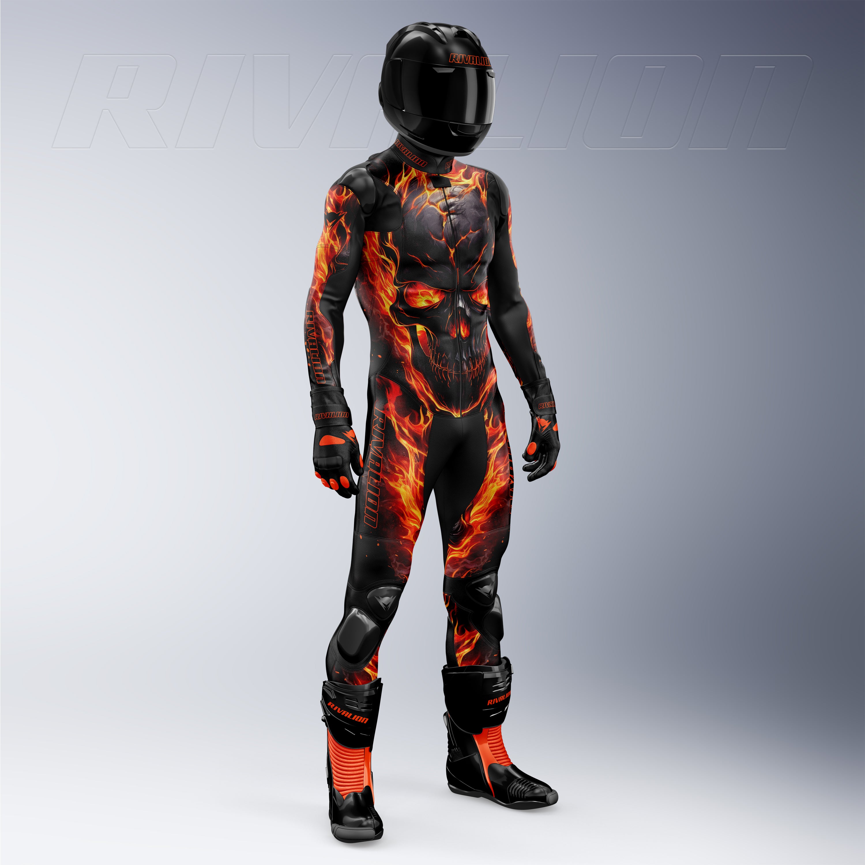 Fire Skull Fury Motorcycle Rider Suit