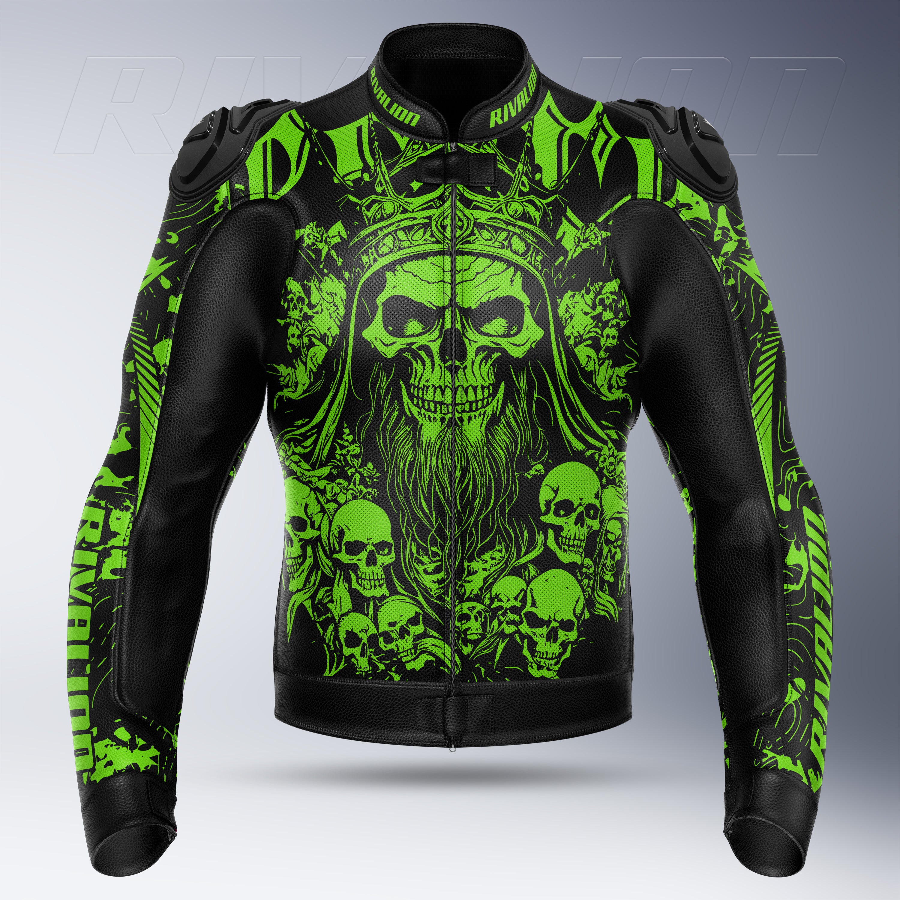 Green Crash Cult Skull Rider Jacket
