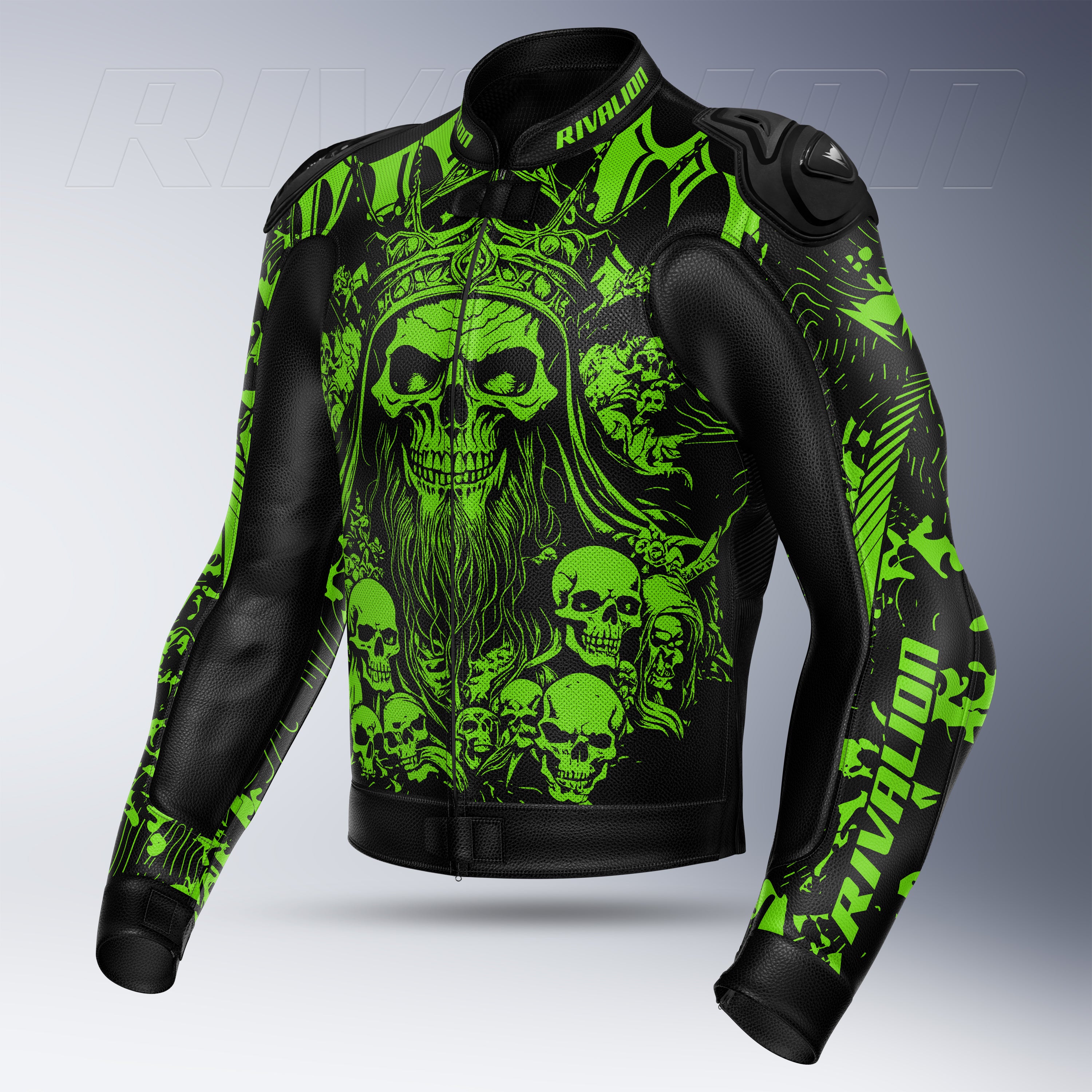 Green Crash Cult Skull Rider Jacket
